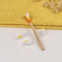 Pack 1 an – Brosse à dents rechargeable pour enfant - La mini Maline - Orange - Non personnalisé