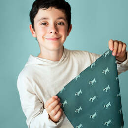 Mouchoir en tissu enfant - Émile (bleu)