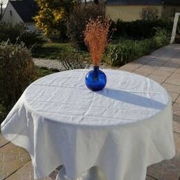 Nappe blanche ZEF en lin lavé