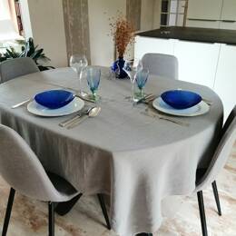 Nappe Gris moyen ZEF en lin lavé