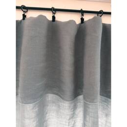 Rideau lin lavé ajustable ZEF Gris moyen