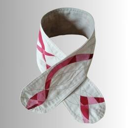 Bandeau cheveux art-cyclé en lin - semi-rigide, peint main Rose