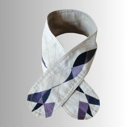 Bandeau cheveux art-cyclé en lin - semi-rigide, peint main Violet