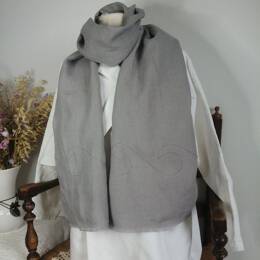 Echarpe HOULE en lin lavé Gris moyen