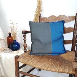 Housse de coussin KILO en lin lavé Bleu roi