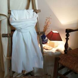 Chèche HOULE en lin lavé Blanc