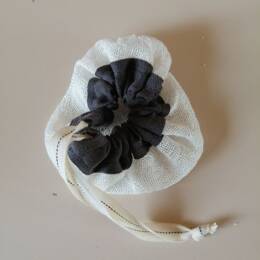 Sac économiseur de savon DRENEC en lin Gris foncé