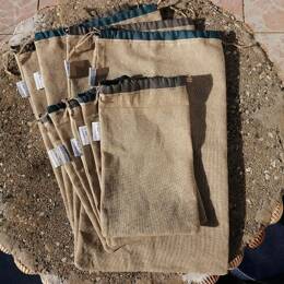 Sac de rangement ILURIC en lin brut Bleu canard 20 x 30 cm