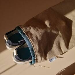 Sac de rangement ILURIC en lin brut Gris moyen 30 x 50 cm