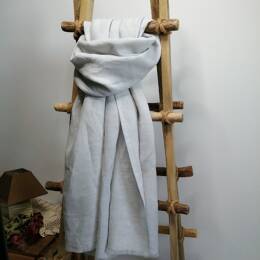 Chèche HOULE en lin lavé Gris clair