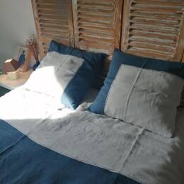 Taie d'oreiller AZIMUT en lin lavé Blanc 60 x 60 cm