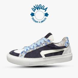 Basket Orsay- Velours Marine / Wax  Bleu