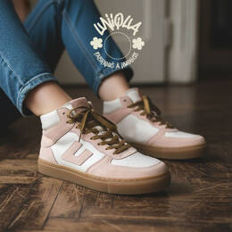 Basket AUGUST- Velours Rose / Nubuck Rose