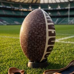 Ballon de Rugby Bordeaux et Ecru