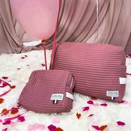 Grande trousse de toilette JASMIN St Valentin Vieux Rose