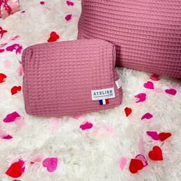 Petite trousse de toilette JASMIN St Valentin Vieux Rose