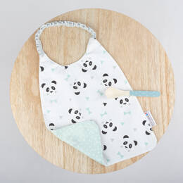 Bavoir Réversible Fait Main - Panda