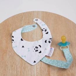 Bandana / Attache tétine Fait Main - Panda