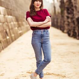 T-shirt uni bordeaux- le classique - Femme