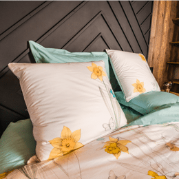 Taie d'oreiller en Percale imprimée Jonquille 65x65cm