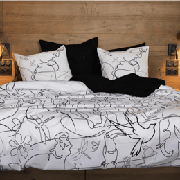Taie d'oreiller en Percale imprimée Adam&Eve 65x65cm