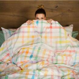 Taie d'oreiller en Percale imprimée Vichy Aquarel 65x65cm