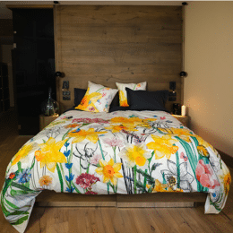 Taie d'oreiller en Percale imprimée Jardin Fleuri 65x65cm