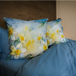 Taie d'oreiller en Percale imprimée Jonquille 1920 65x65cm