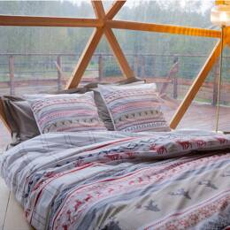 Housse de couette en Percale imprimée tricot beige
