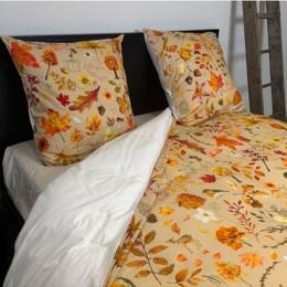 Housse de couette en Percale imprimée Thanksgiving beige