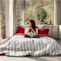 Housse de couette en Percale imprimée Ruban Dragé Cerise