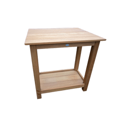 Table desserte en iroko massif avec rallonge