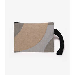 Pochette Tissu Jacquard RF Beige Gris Grège - Élysée x Pinton