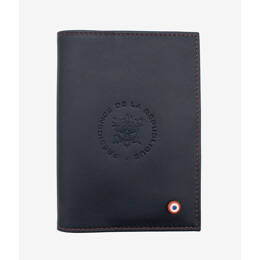 Porte-passeport en cuir bleu - Élysée x Larmorie