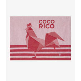 Lot de 2 sets de table "Coco-Rico" Rouge - Le Jacquard Français x