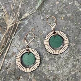 Boucles d'oreilles en bois bulle vert
