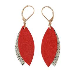 Boucle d'oreille petale rouge