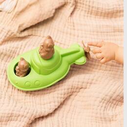 Jouet de bain made in france en matière recyclée sous-marin de mr renard