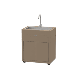 Meuble cuisine extérieure taupe avec évier intégré 80 x 55 cm - le marquier