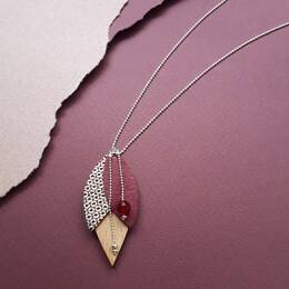 Collier tulipe prune