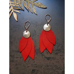 Boucles d'oreilles celeste rouge