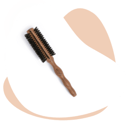 Brosse ronde brushing moyen diamètre, 100% poils de sanglier