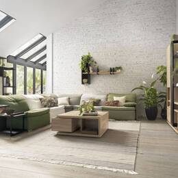 Table basse carrée avec tiroirs Natura