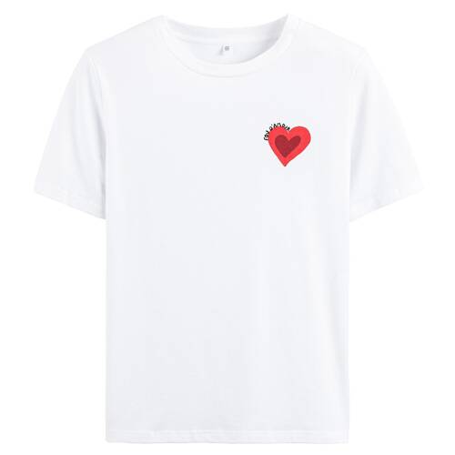Tee shirt en coton, col rond, manches courtes