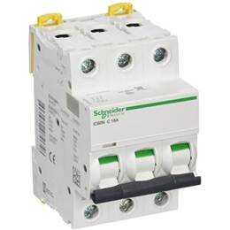 Schneider Electric - A9f74316 - Disjoncteur Triphasé 3p 16a Courbe C - 3 Modules - 10ka Acti9 Ic60n