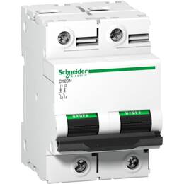 Schneider Electric - A9n18361 Schneider C120n Disjoncteur Bipolaire Schneider 80 A - 2p - Courbe C - 10ka - À Vis