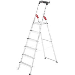 Hailo - Escabeau L60 Sécurisé Pliable - 6 Marches - 3.03m - En Alu Ultra Léger