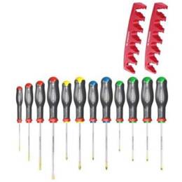 Facom Jeu De 12 Tournevis Protwist - At.j12r2pb - Fendue, Ph, Pz, Torx - 2 Racks De Rangement