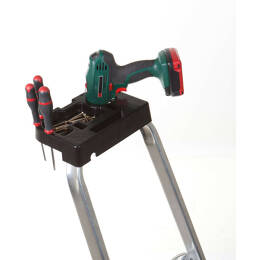 Hailo – Tablette Porte-outils Escabeau Selekta – Charge Max 10kg – Fabrication Française – Dimensions Plié 7x25x17cm – Poids 0.2kg