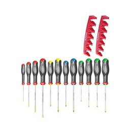 Facom Jeu De 12 Tournevis Protwist - At.j12r2pb - Fendue, Ph, Pz, Torx - 2 Racks De Rangement